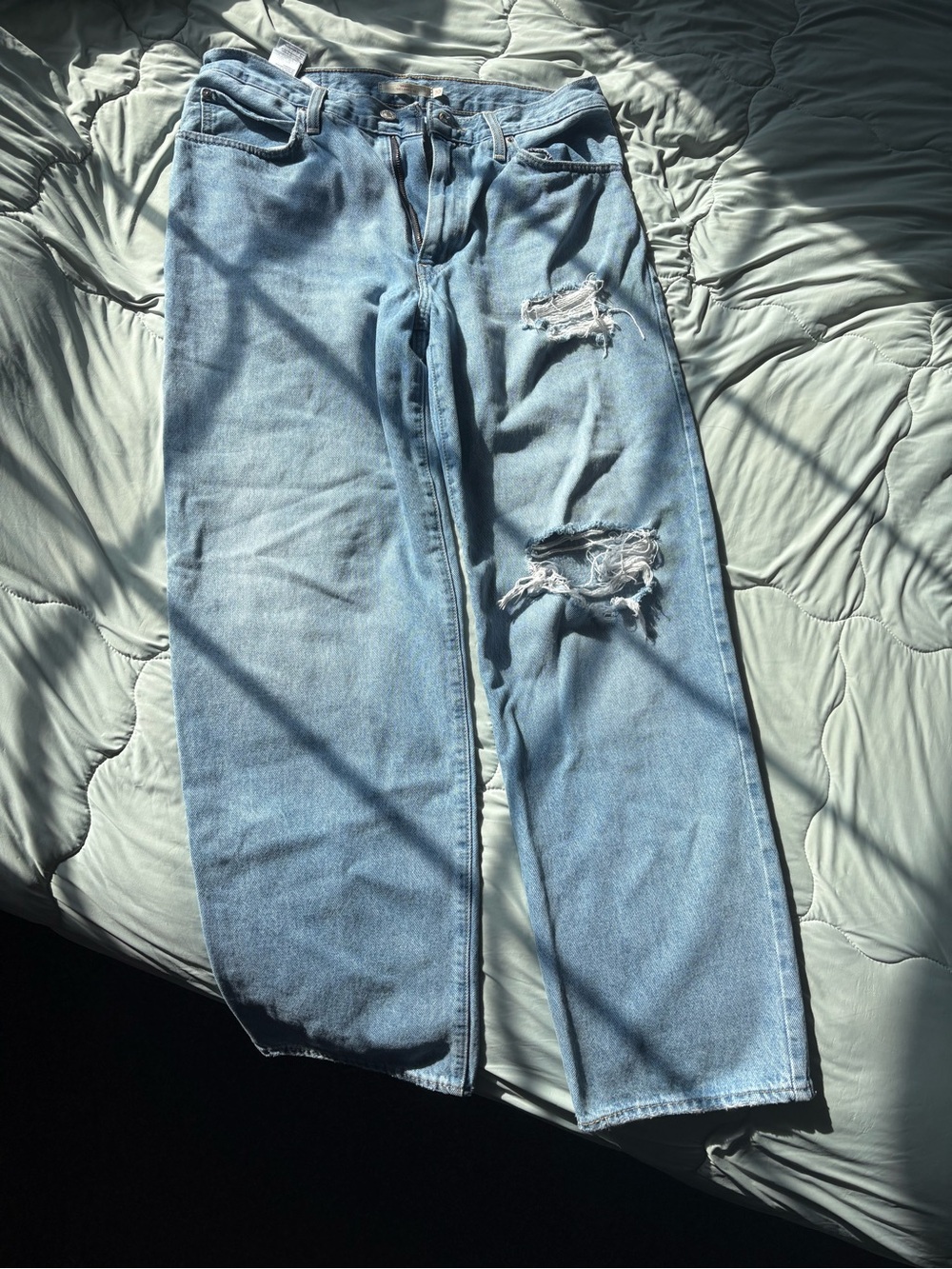 Levi's Light Blue Distressed 94 Baggy Jeans